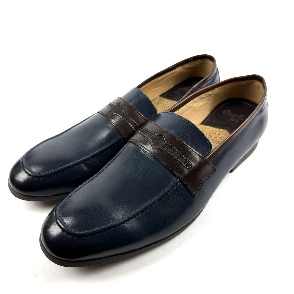 Robert Graham Loafers 12 Mens Slip On Blue Brown Leather Colorblock Worn Once